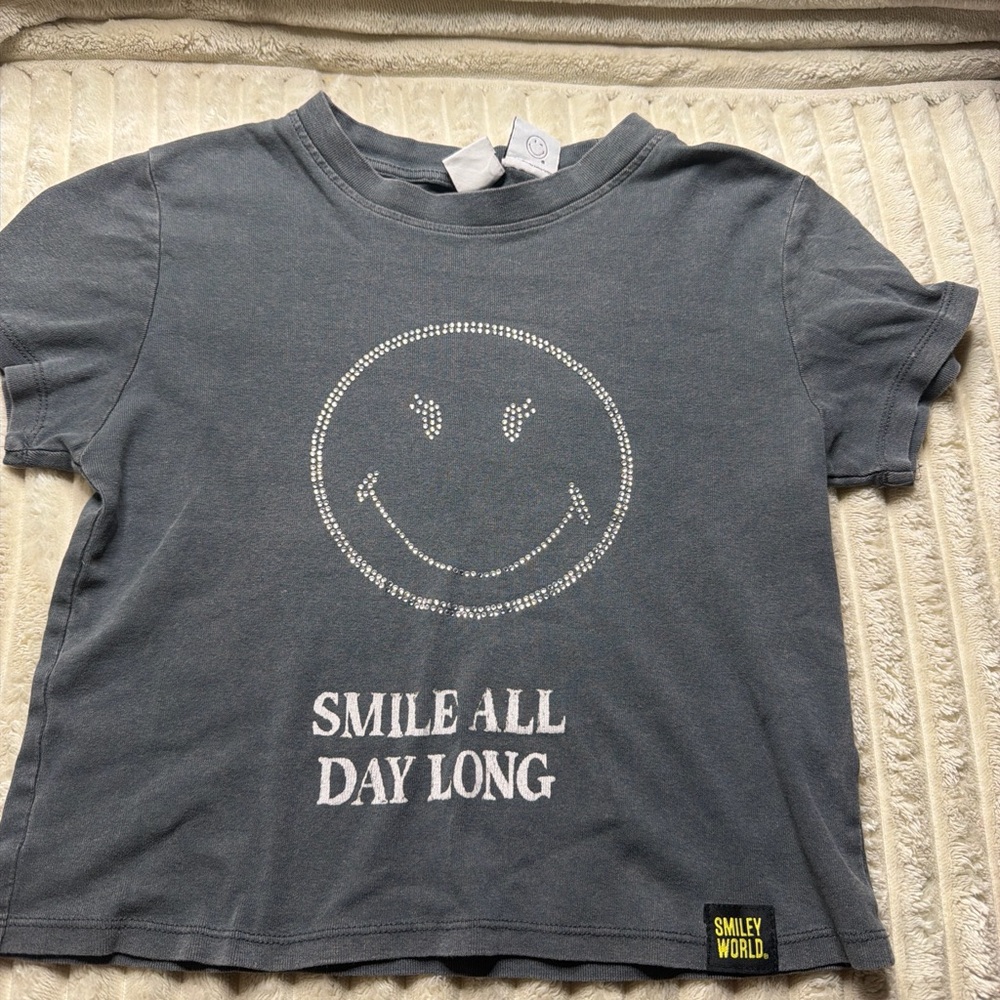 Zara Blue Smiley Face Kids T-Shirt